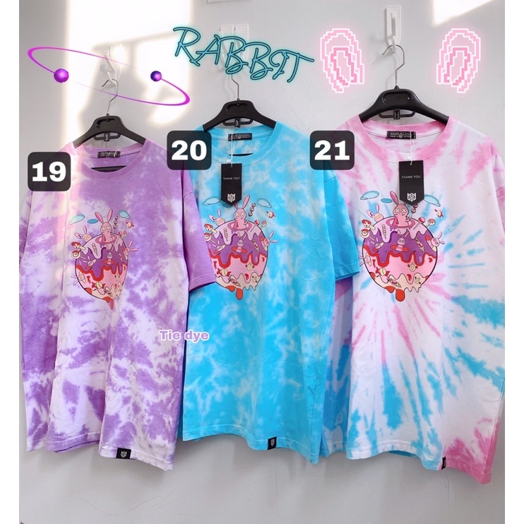 Áo Thun Tay Lỡ Loang Màu Bad Rabbit Nam Nữ Unisex - Form rộng &lt;75Kg