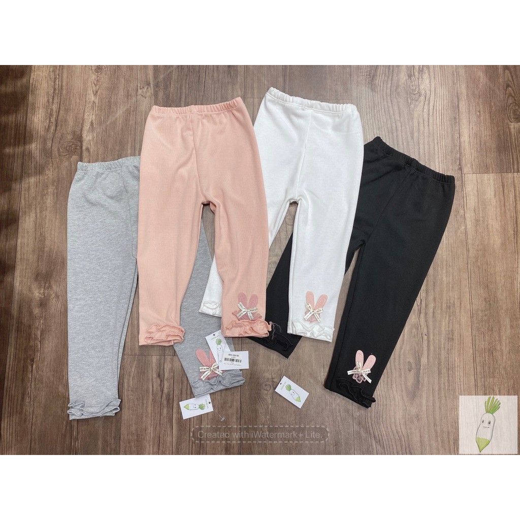 SET 4 QUẦN LEGGING TAI THỎ CỰC XINH CHO BÉ GÁI (hình thật)