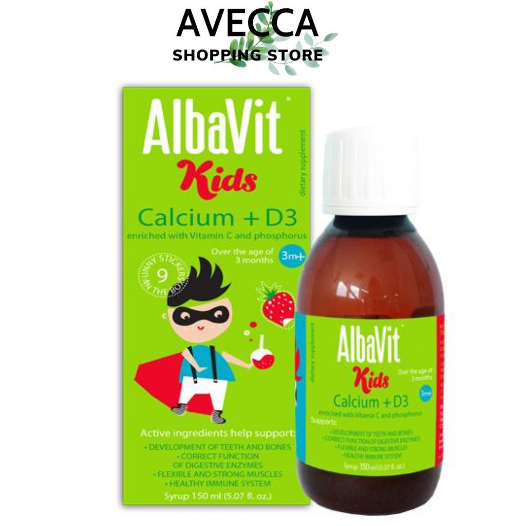 Albavit Kids Calcium D3 - Giúp Phát Triển Xương Và Răng Chắc Khỏe - Lọ 150ml