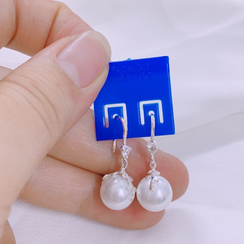 Bông tai móc tim gắn hạt LINH'S MIU SILVER - Bông tai bạc ta