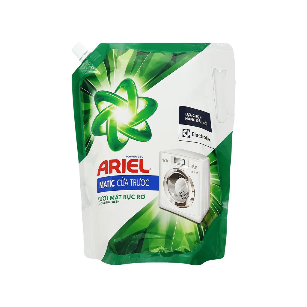 Nước giặt Ariel Matic cửa trước tươi mát rực rỡ 1.85kg/gói