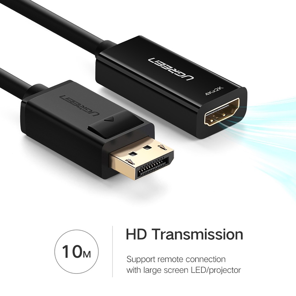 Dây Chuyển Displayport Sang HDMI Chính Hãng Ugreen MM137 - Hỗ Trợ 4K