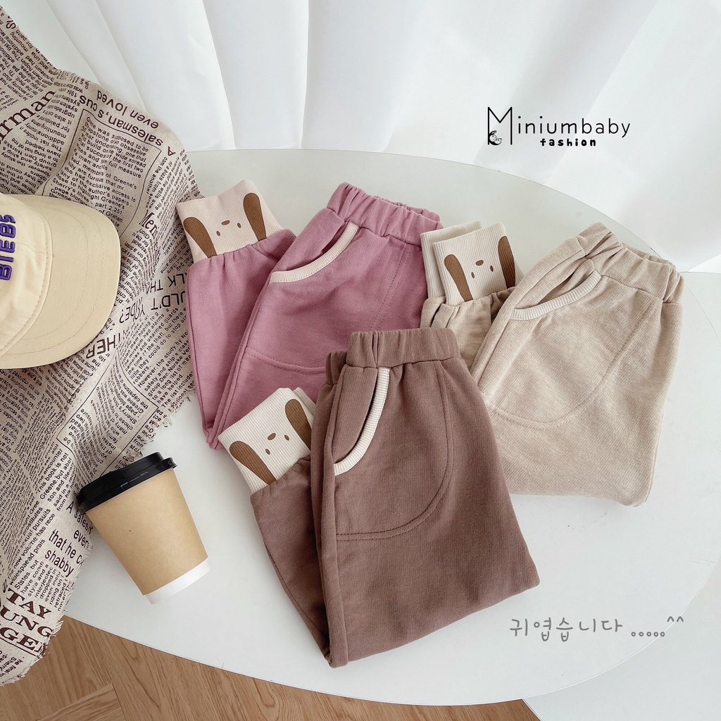 Quần nỉ bé gái dễ thương xinh xắn, quần dài thu đông hàng đẹp bé gái