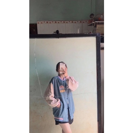 Áo bomber nhung cầu vòng | BigBuy360 - bigbuy360.vn