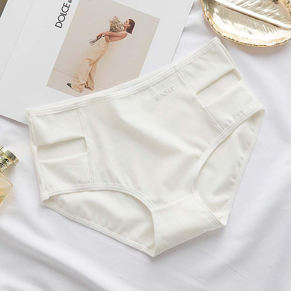 Quần Lót Cotton Không Đường May Lưng Vừa Phong Cách Hàn Quốc Cho Nữ