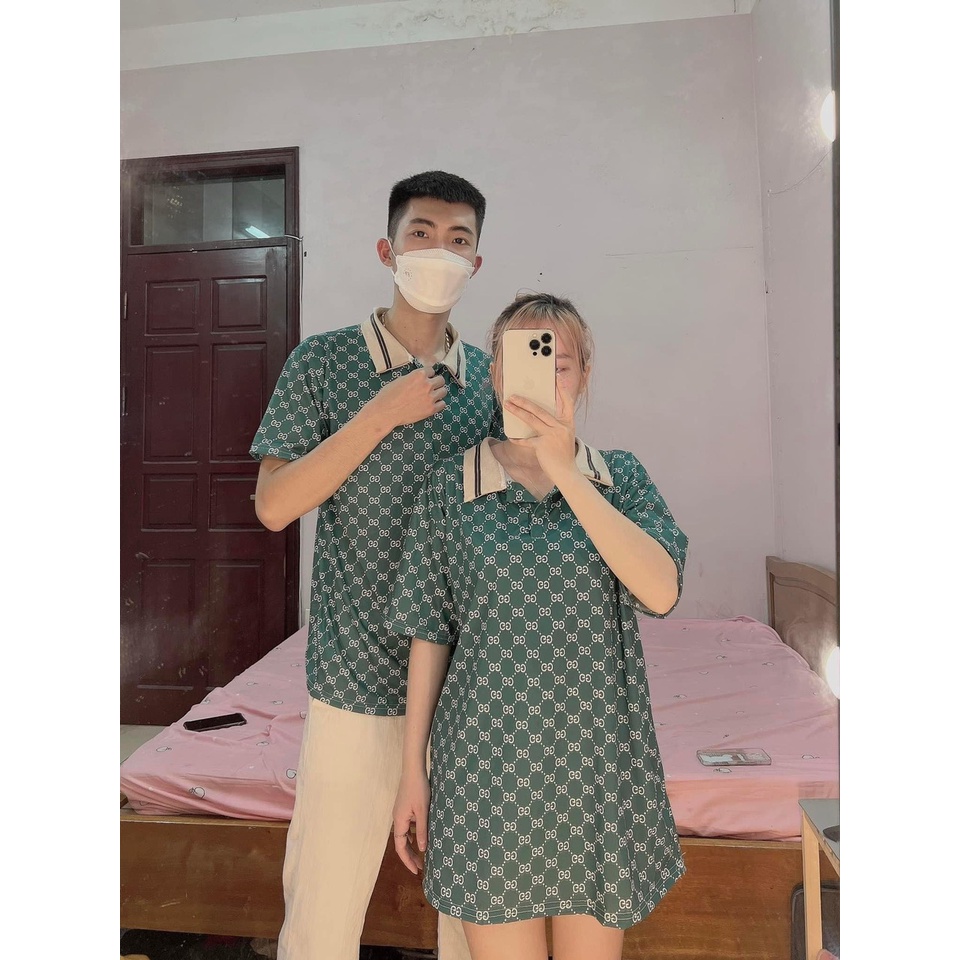 Áo polo nam 3D GG  cộc tay cổ mùa hè cotton co dãn 4 chiều