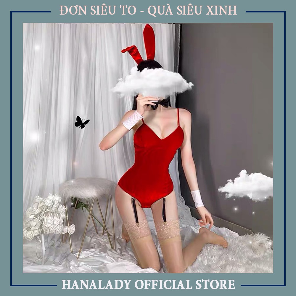 Bộ ngủ sexy -Cosplay Thỏ Nhung quyến rũ gợi cảm siêu sexy chất liệu cao cấp thoải mái C120