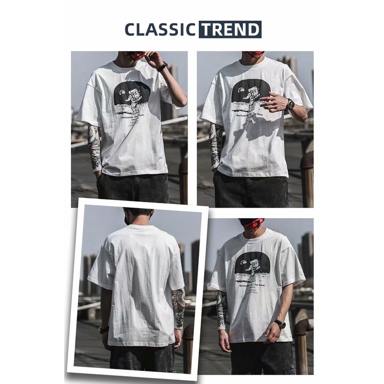 Áo Thun Oversize Tay Ngắn In Hình Cá Tính Cho Nam Size M-8Xl