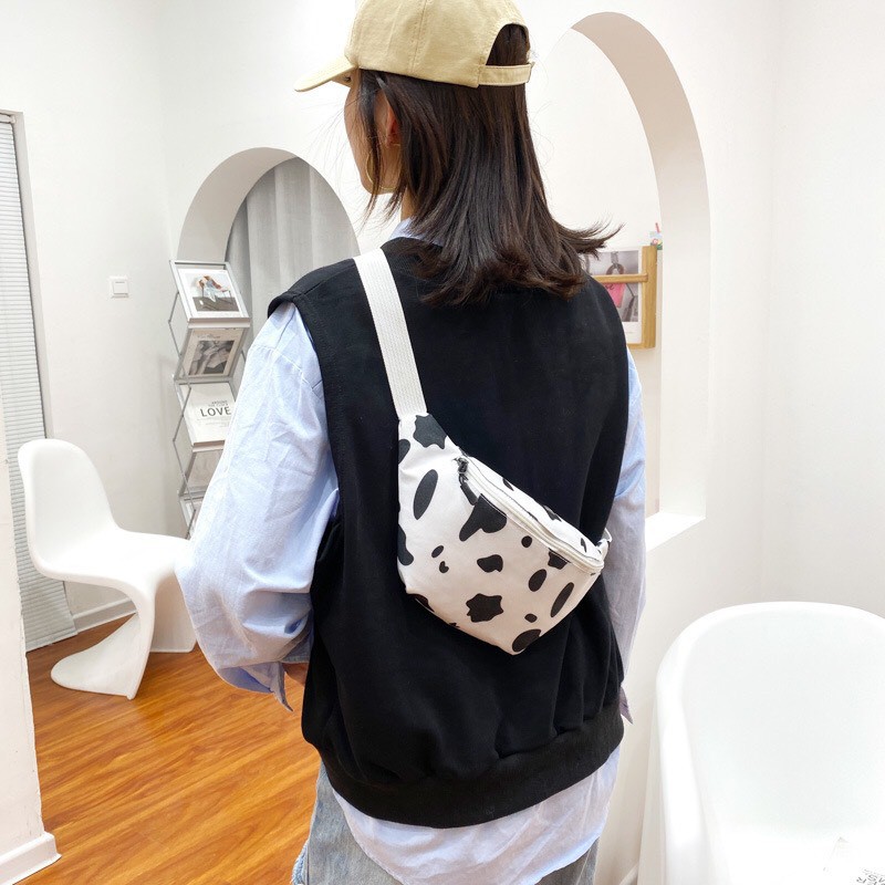 Túi đeo chéo bao tử bò sữa giá rẻ dễ thương phong cách Hàn Quốc TX095