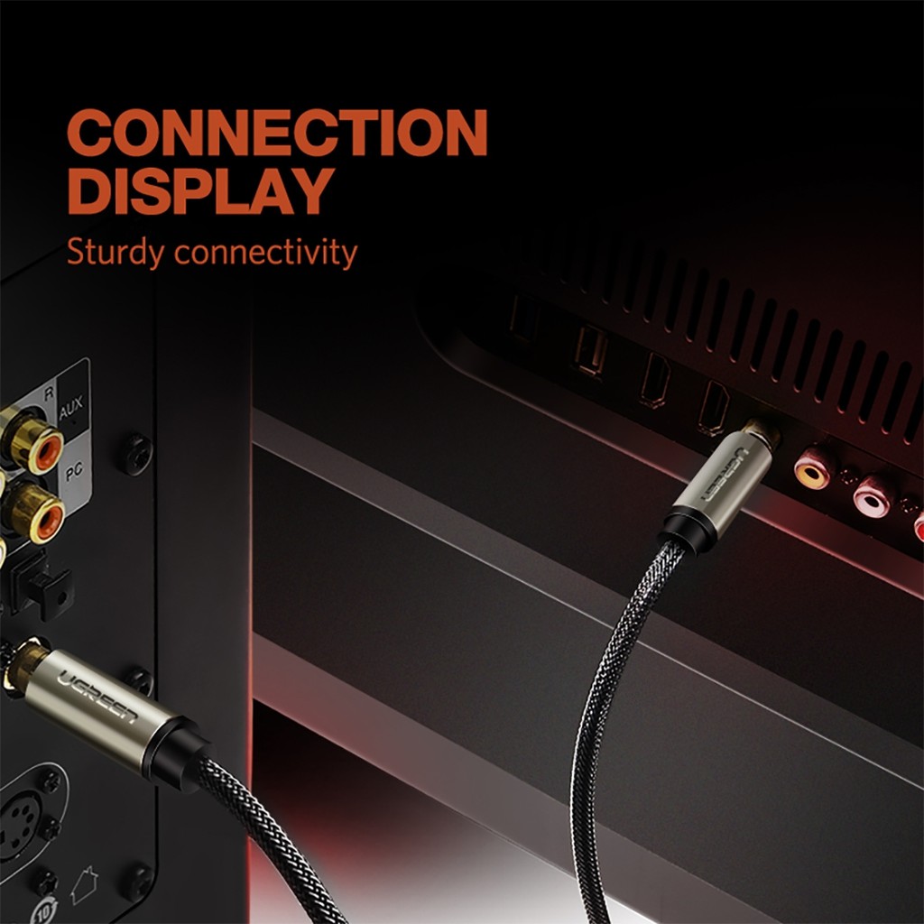 Cáp Coaxial HI-Fi Bện Lưới Nylon Cao Cấp, UGREEN AV133 Chính Hãng
