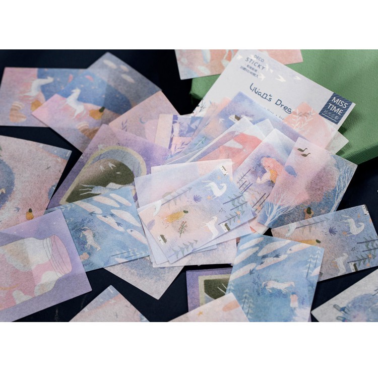 Set 40 miếng hình dán trang trí Deco Sticky Miss Time