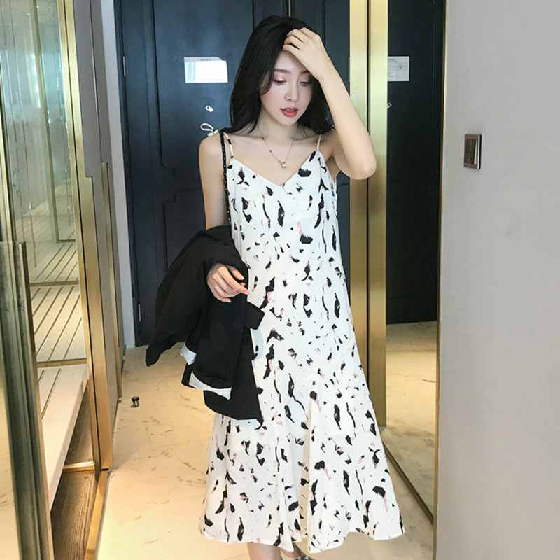 Đầm Chữ A Không Tay In Họa Tiết Xinh Xắn Dành Cho Nữ