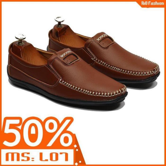 Giày lười da mềm nam đế cao su được khâu chắc chắn L08 [HÀNG CAO CẤP] | BigBuy360 - bigbuy360.vn