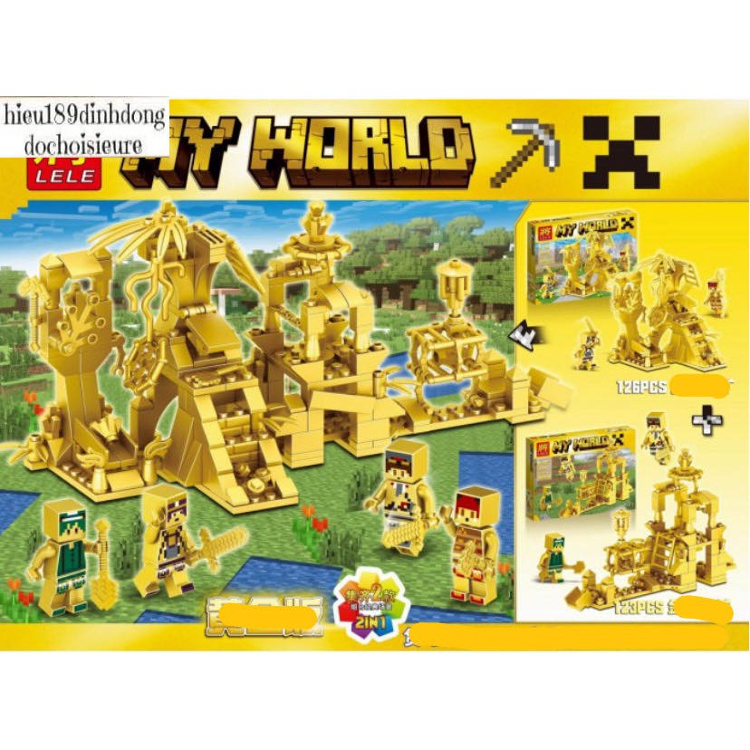 Lắp ráp xếp hình lego minecraft my world 33156 : Thành phố phiên bản vàng golden