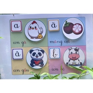 Học liệu bóc dán bé vui học chữ cái