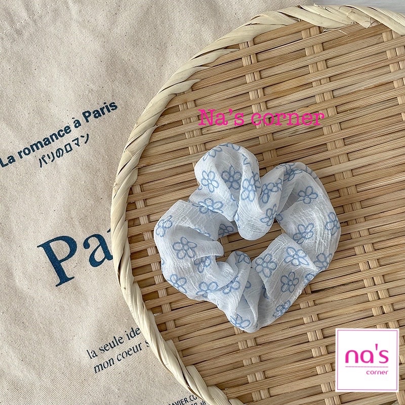 Thun cột tóc vải chun buộc xanh dương - Link 2