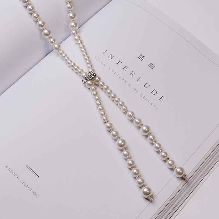 Dây Chuyền Dáng Dài Đính Ngọc Trai Phong Cách Thời Trang 2017