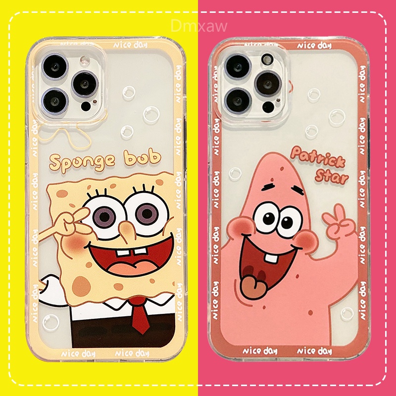 Ốp Điện Thoại Mềm Trong Suốt In Hoạt Hình SpongeBob Cho iPhone 13 Pro Max 13 Mini 12 11 Pro Max X XR XS Max 8 7 6 6s Plus SE 2020
