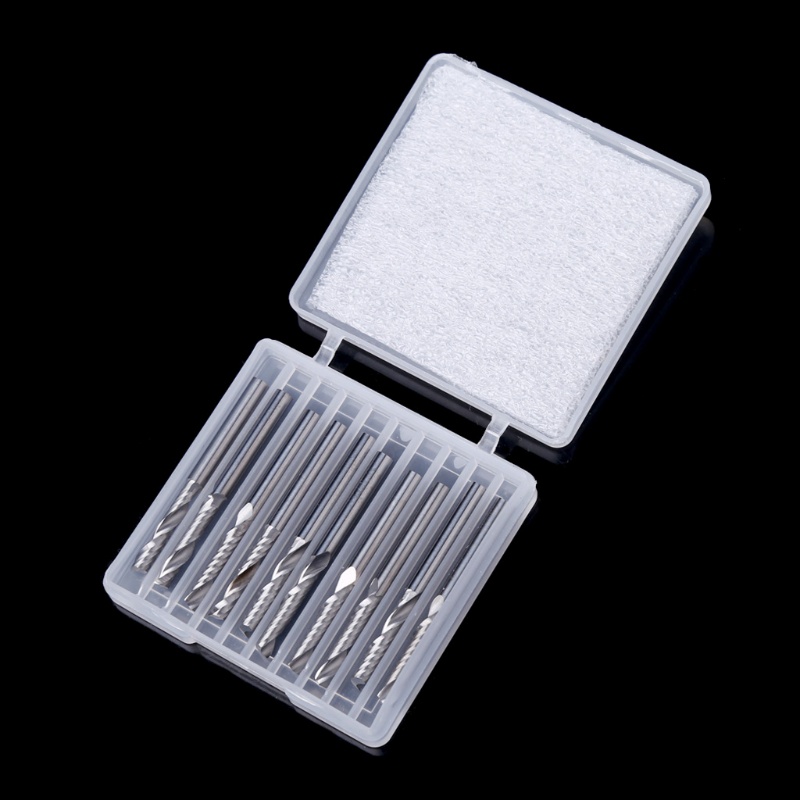Bộ 10 Mũi Phay Xoắn Ốc 1 / 8 &quot;17mm Bằng Cacbua