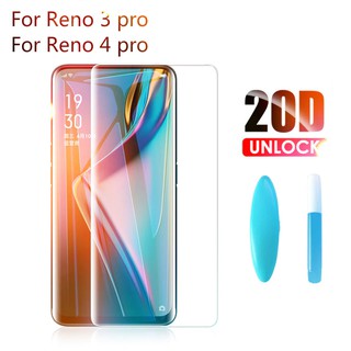 Kính cường lực cho điện thoại Reno 4 Pro/ Reno 5 Pro trong suốt Full màn hình Full keo UV siêu đẹp