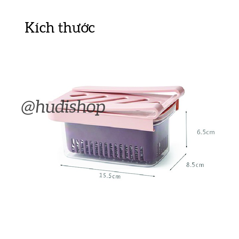 Hộp Nhựa Đựng Thực Phẩm Cao Cấp, 2 Ngăn Có Nắp, Khay Để Tủ Lạnh Tiện Lợi Chống Mùi, Chống Vi Khuẩn - GD370 Hudishop | BigBuy360 - bigbuy360.vn