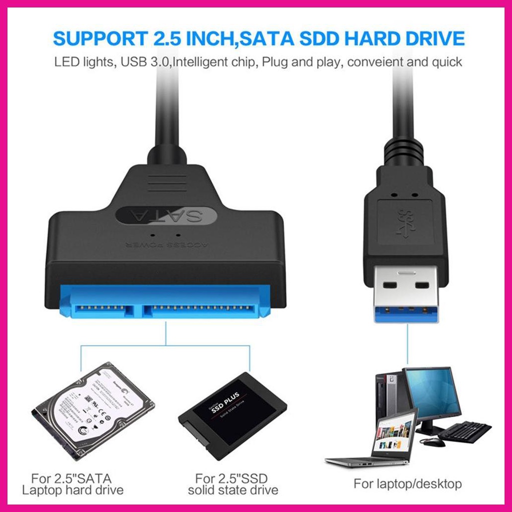 Đầu Đọc Ổ Cứng USB Sang Sa-ta 22 pin Sa-ta III Cho Ổ Cứng 2.5 SSD HDD USB 3.0 Và Type C fotvn