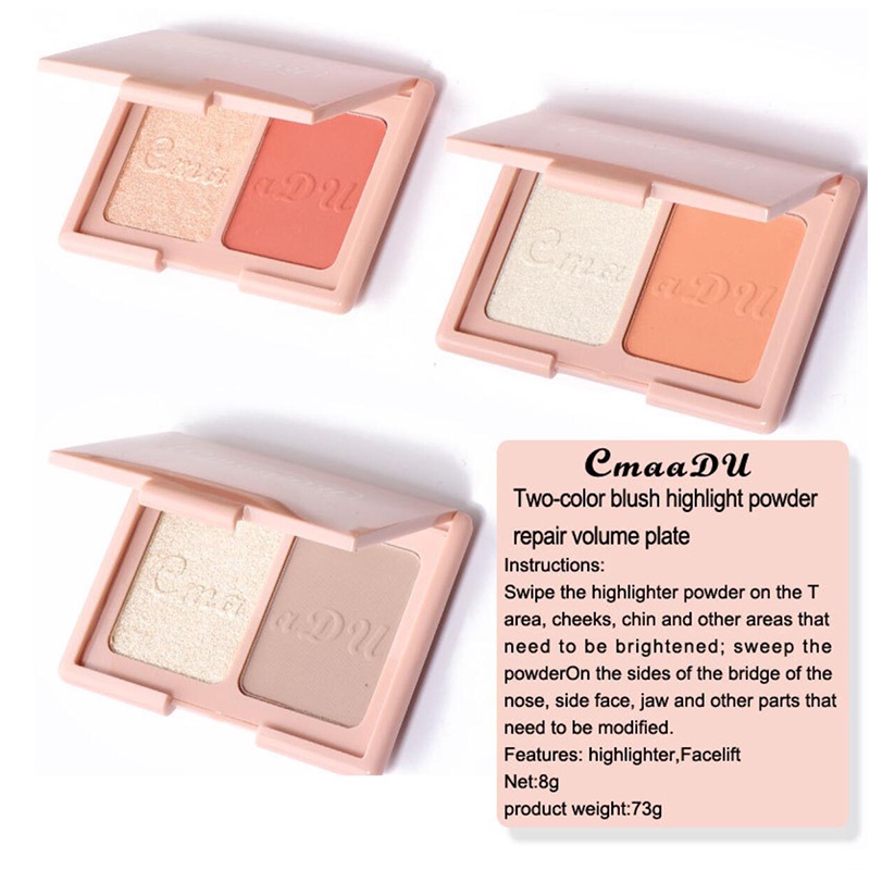 【shiny b&s】Blush 3 Colors Blusher Palette highlighter Brightening contour powder Face Makeup Cosmetics | BigBuy360 - bigbuy360.vn