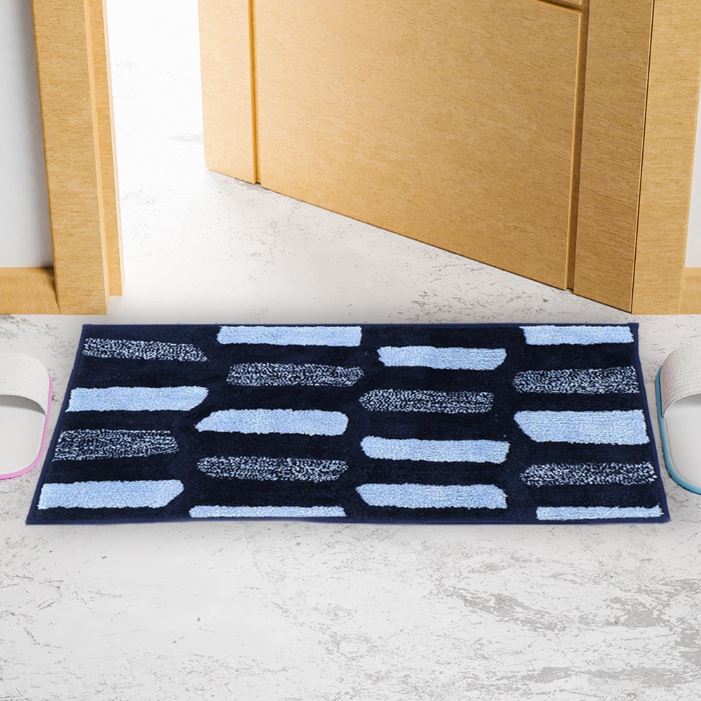 HomeBase HLS Thảm lótsàn lau chân phòng tắm Microfiber chống trượt Thái Lan W45xH70xD1,5 màu xanh dương
