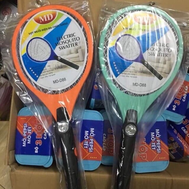Vợt muỗi sạc tích điện cao cấp kèm đèn sáng.
