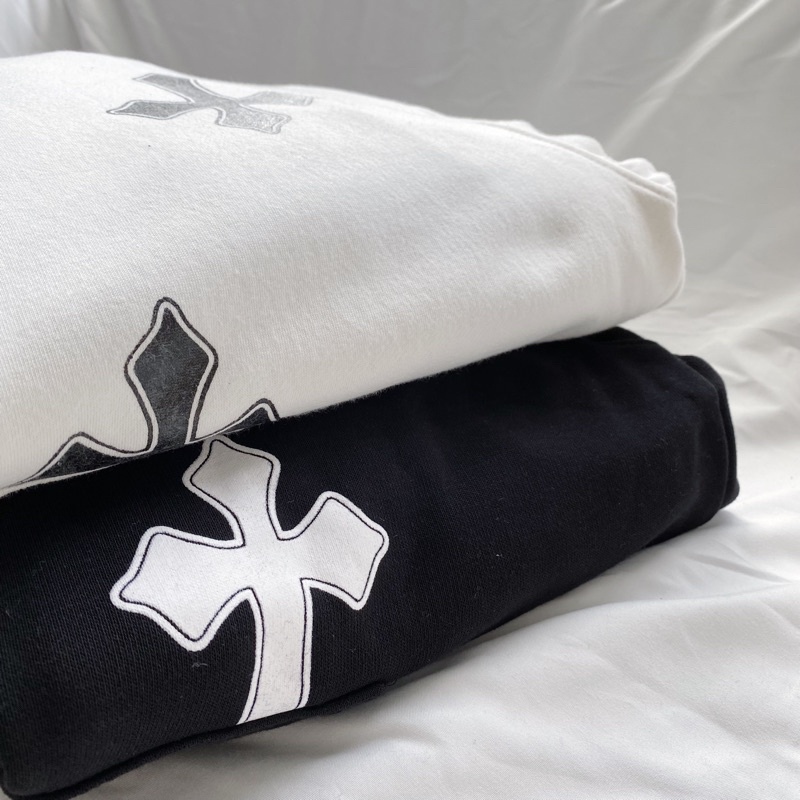 Áo khoác nỉ unisex Homies liền mũ có túi khoá kéo in hình CROSS