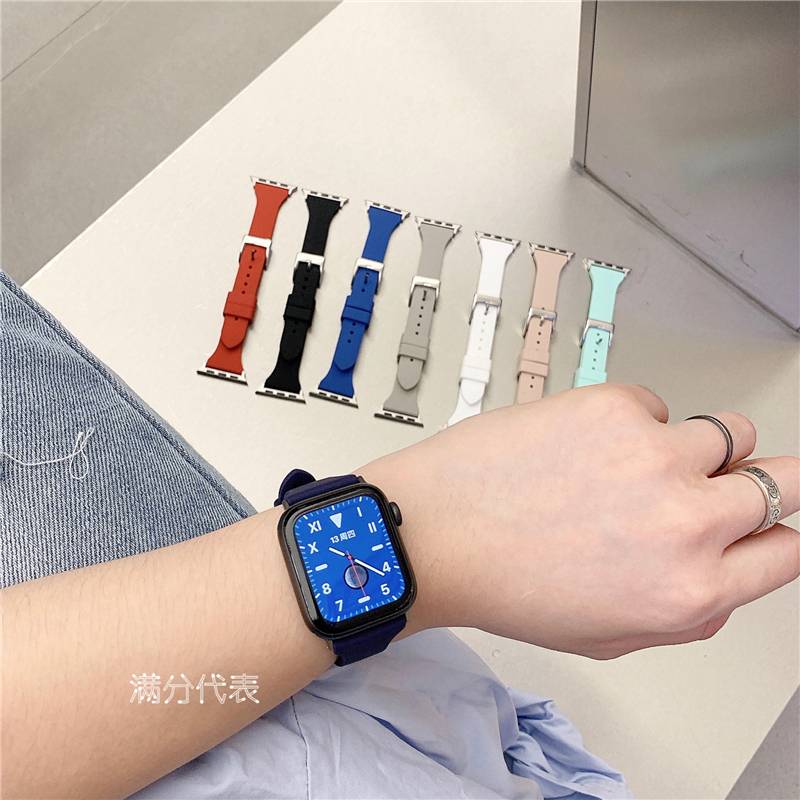 Dây Đeo Thay Thế Bằng silicone Thời Trang Cho Apple watch series 7 6 5 3 4 2 SE 41mm 45mm 38mm 40mm 42mm 44mm