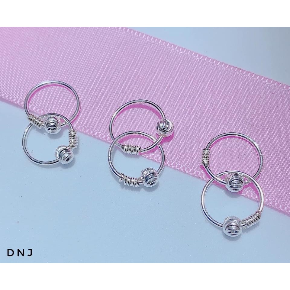 Bông tai bi phay nhỏ xinh cá tính chuẩn bạc ta - Kho sỉ bạc Nhất Linh