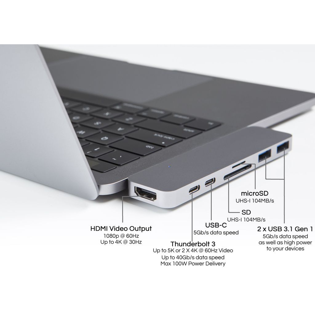 Cổng Chuyển HYPERDRIVE 7 in 2 usb-c for macbook pro 13″ And 15″ 20162017