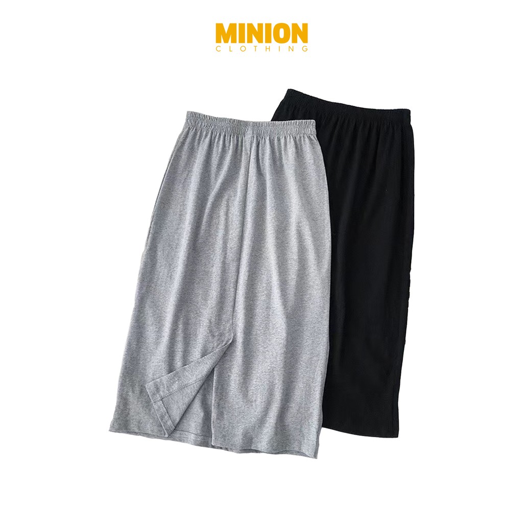 Chân váy suông Minion Clothing xẻ sau, cạp lưng thun, phong cách Ulzzang Streetwear V2803