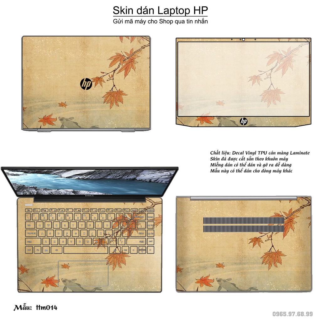 Skin dán Laptop HP in hình Tranh thủy mặc (inbox mã máy cho Shop)