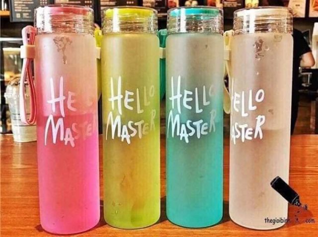 Giá bất chấp❤️Bình nước thủy tinh❤️Hello master 500ml