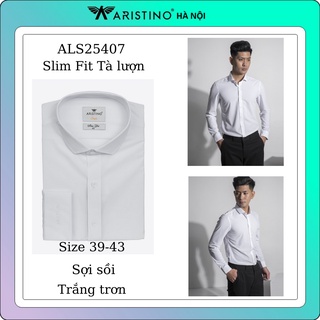 Áo sơ mi nam ARISTINO trắng trơn sợi sồi ALS25407 (xả)