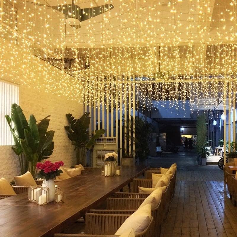 Đèn Rèm Mành 6M 8M 12M 16M mét Mưa Led Rủ Mành Đèn Led Thả Mành Trang Trí Ngoài Trời Trang Trí Nhà Cửa Sảnh Quán Cafe