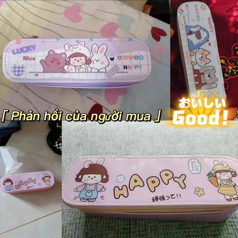 ⭐ iLado ⭐  Túi đựng bút trong suốt cute túi nilong/PVC chủ đề nhân vật túi zip nhỏ hộp vải đựng đồ Hộp đựng hộp bút hologram bút cute bọc zip tiểu an văn phòng phẩm Đa Dụng túi đựng đồ dùng cá nhân hình