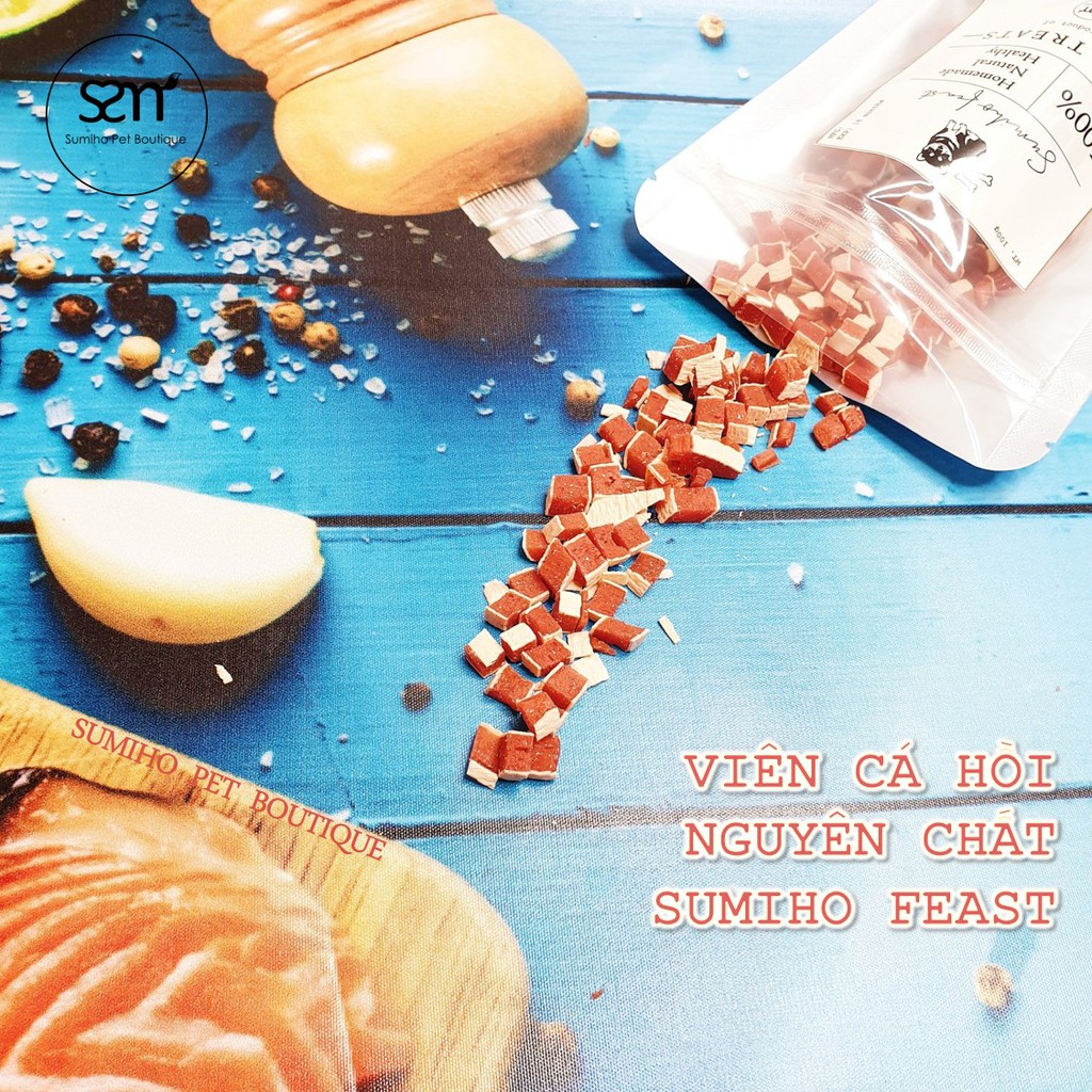 Bánh thưởng cho chó Sumiho Feast (Viên cá hồi) 100gr/túi