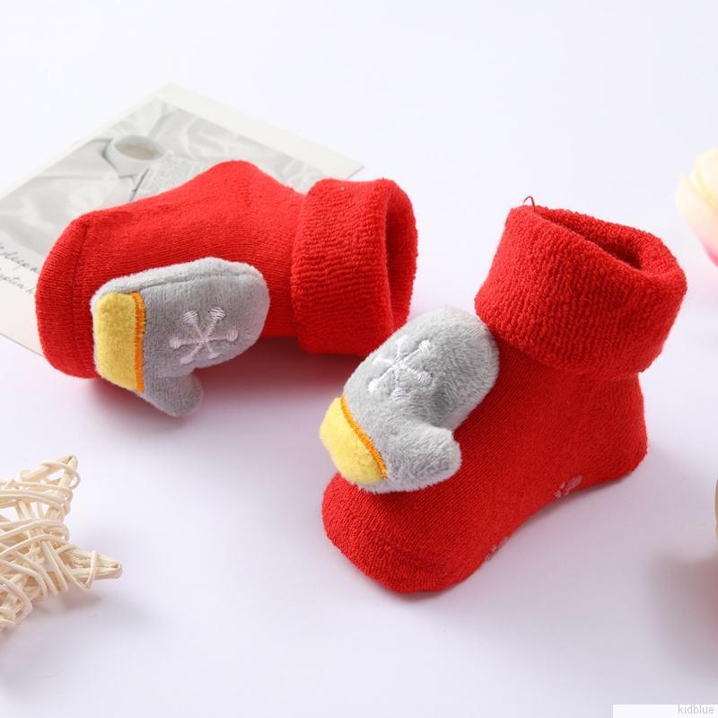 Vớ cotton hoạt hình Giáng sinh dễ thương chống trượt cho bé sơ sinh 0-1 tuổi