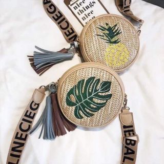 Túi xách tròn hình dứa, lá dừa( có ảnh thật khách trả feedback)