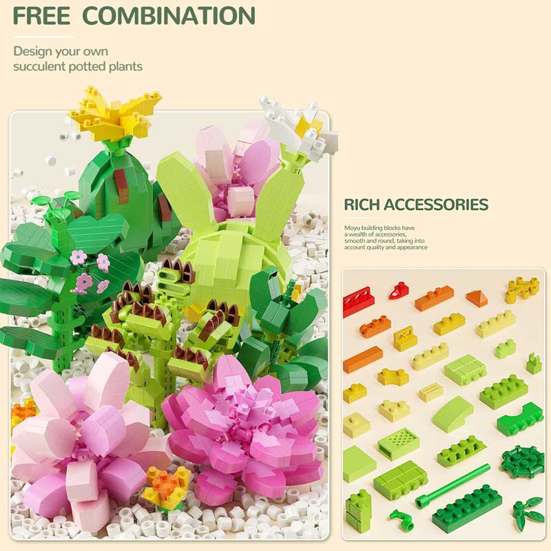 Bộ Đồ Chơi Lắp Ráp Mô Hình Chậu Cây Mini Cho Bé