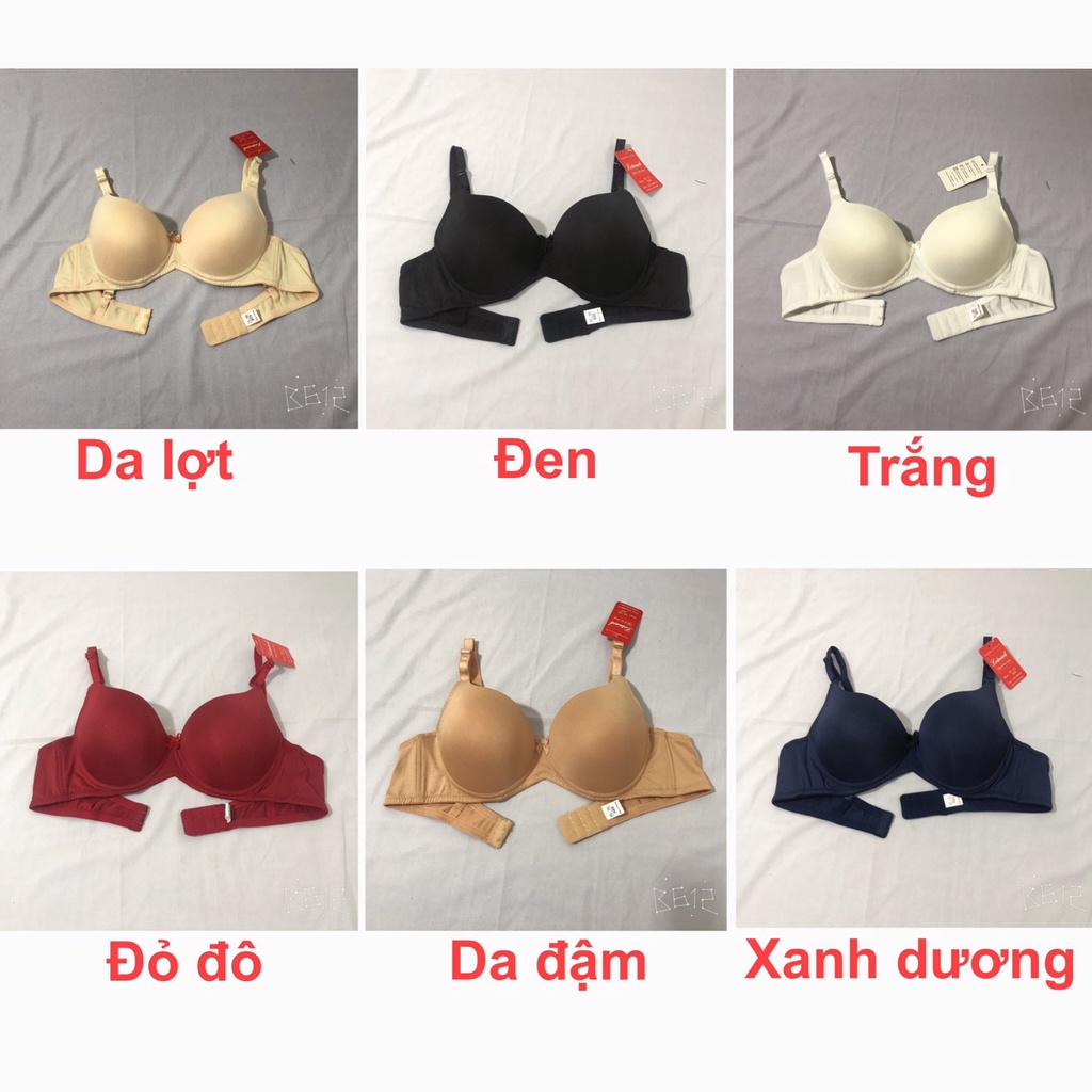 Áo Ngực Nữ Đệm Mỏng Không Gọng Hieu Store24h, Áo Lót Cotton Trơn 2 Móc Cài Sau - K66