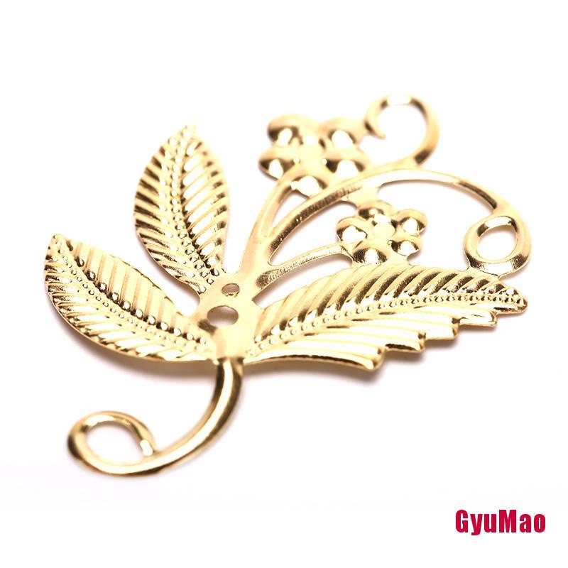 Bộ 50 Phụ Kiện Làm Trang Sức Hình Hoa Lá Bằng Kim Loại Kiểu Vintage Dễ Thương DIY