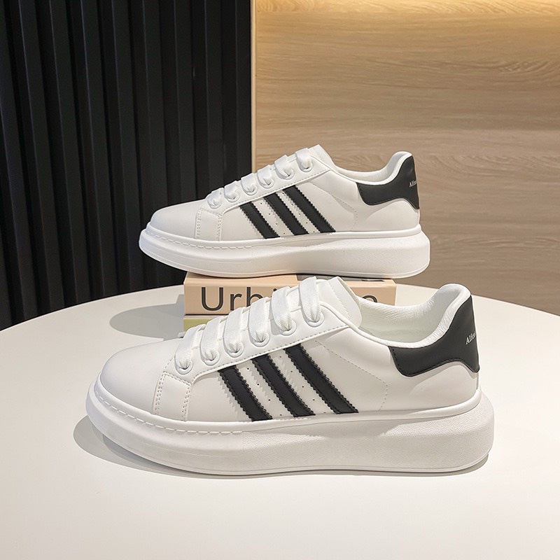 Giày_NIKE , AIR FORCE 1 AF1 Trắng Đen Hàng Cao Cấp. Trắng đen  Cột dây. vệt đen đế Air, Mẫu thời Trang