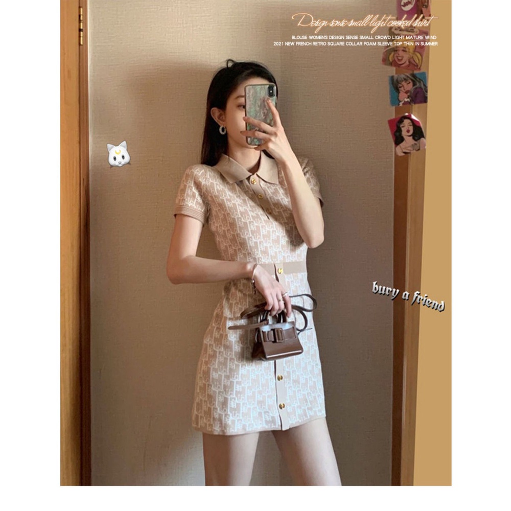 Đầm Thun Cổ Polo Màu Xanh Dương Apricot 2021 Thời Trang Mùa Hè Mới Cho Bé Gái | BigBuy360 - bigbuy360.vn