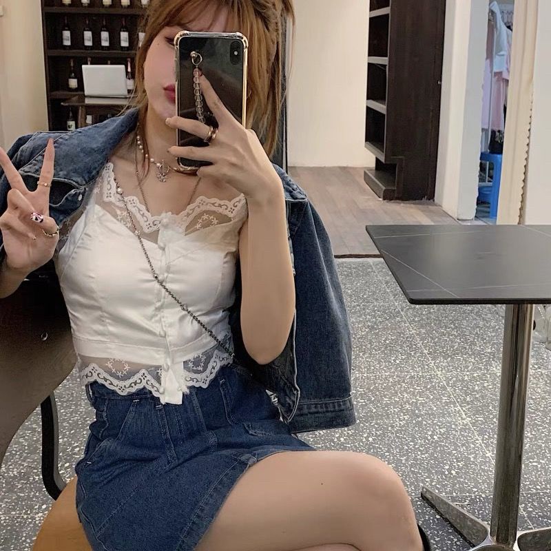 Áo Ống Hai Dây Phối Ren Quyến Rũ