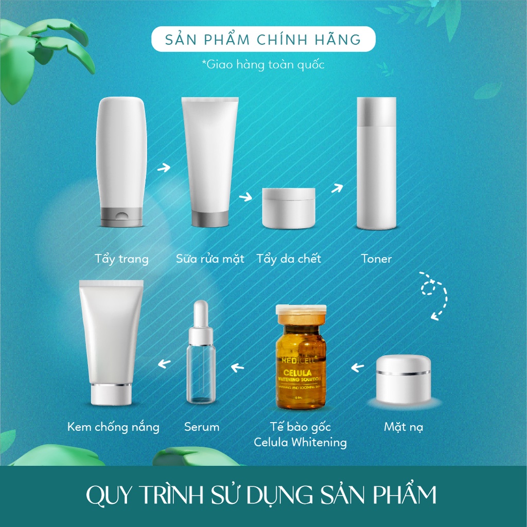 Tế Bào Gốc Truyền trắng Chính Hãng Hàn Quốc Celula Whitening Medicell, Giảm Nám, Giảm Thâm - Lọ 6ml