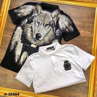 Sale 🥑ｓốｃ | ĐẲNG CẤP |_ Áo polo thêu sói bạc kim sa cực sang (sói to) * " !